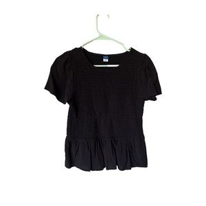 Cute Casual Black Peplum Top
